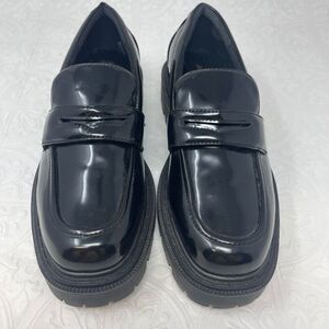 Aldo Black Shanna Chunky Block Heel Slip On Loafer Shoes Size 8